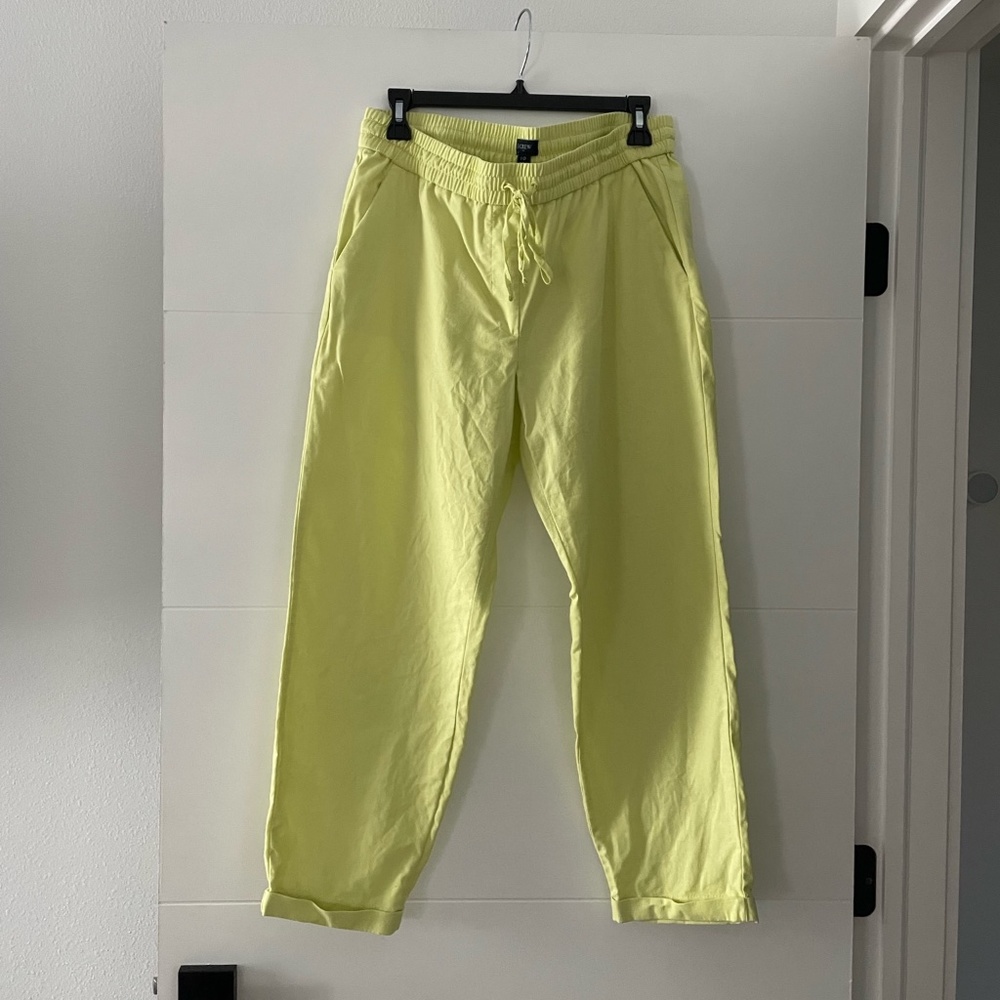 J. Crew Drawstring Ankle Linen Pants size 10